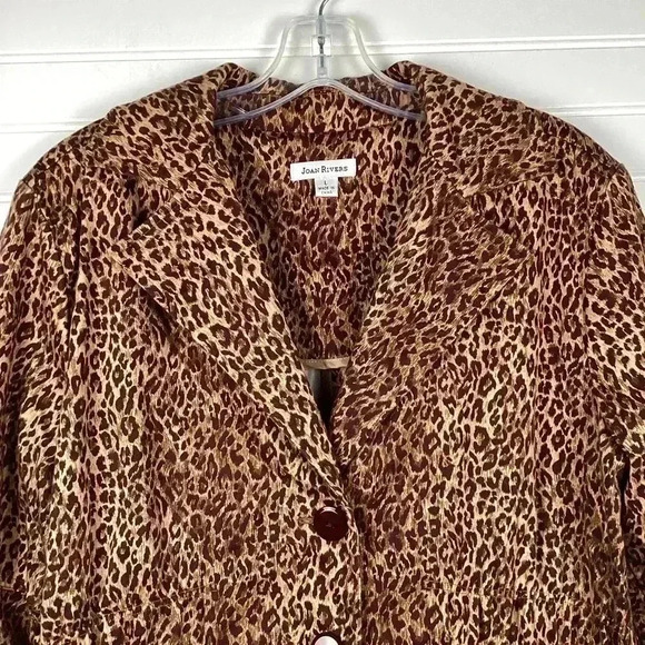 Joan Rivers 3/4 Sleeves Leopard Print BlazerSize Large - Picture 3 of 13